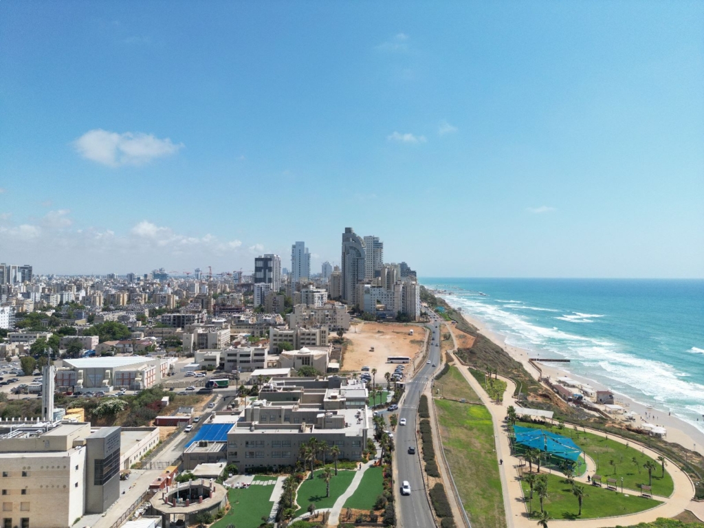Netanya beach with Mediterranean Sea view