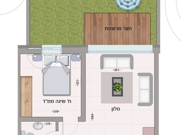 Floor plan of Ben Tsvi 31 apartment in Nachlaot, Jerusalem