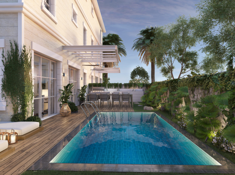 Heated private pool in luxury villa in Efrat