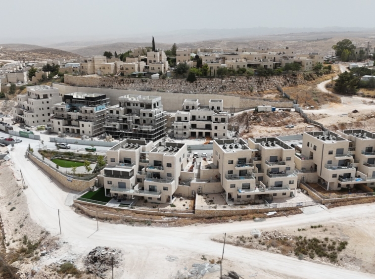 Scenic desert valley and cliffs surrounding Ma’ale Michmash settlement