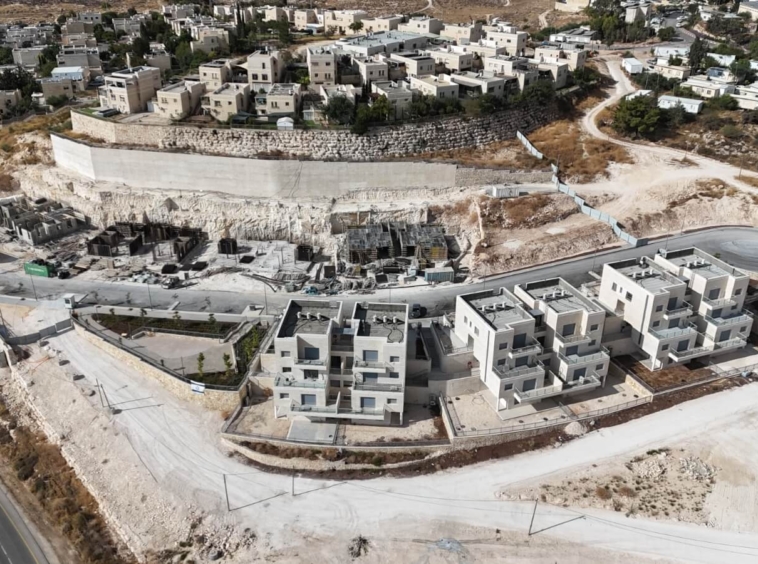 Tiered apartment complex with Jerusalem stone facades in Ma’ale Michmash