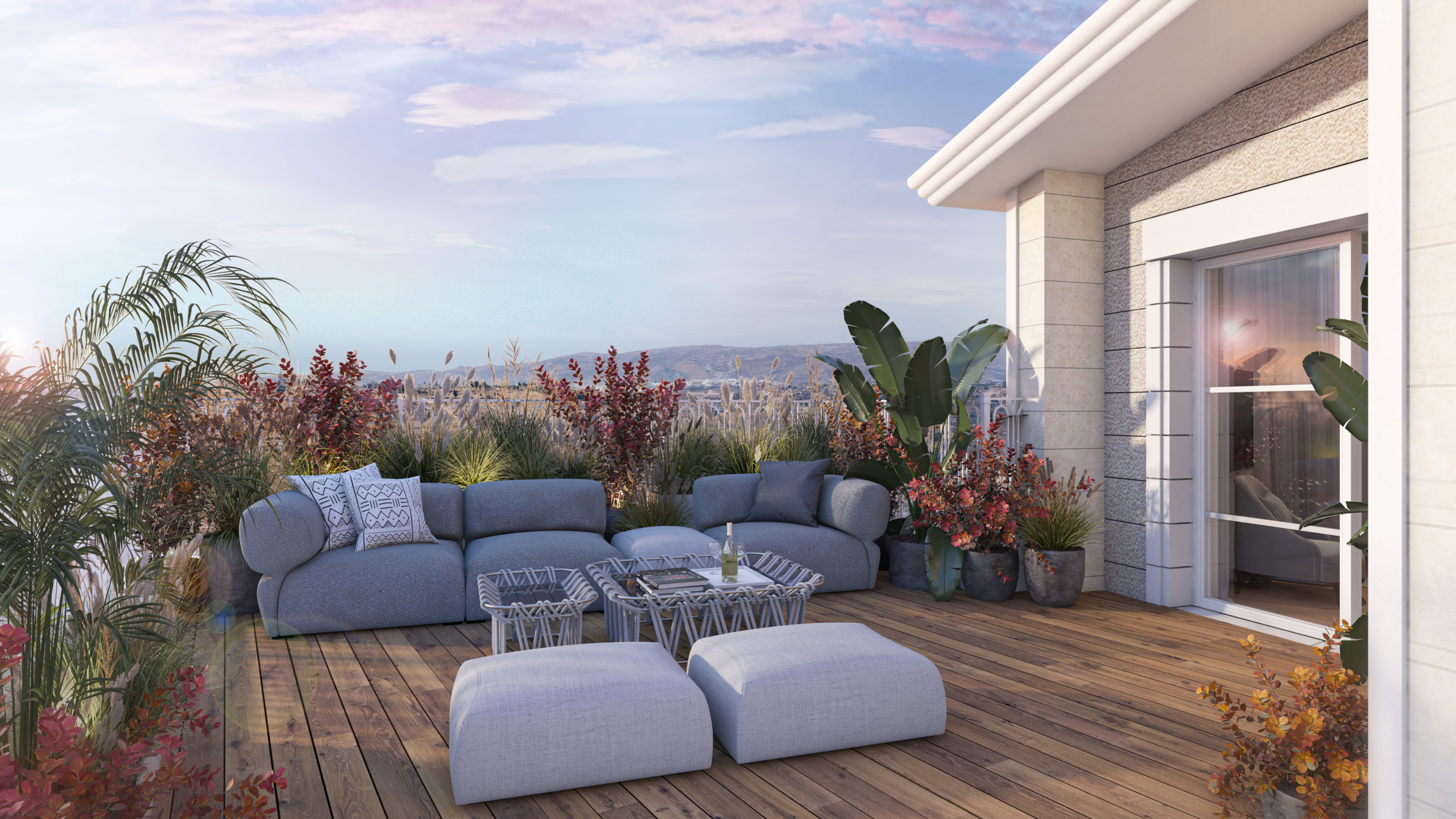 balcony in luxury villa in Efrat
