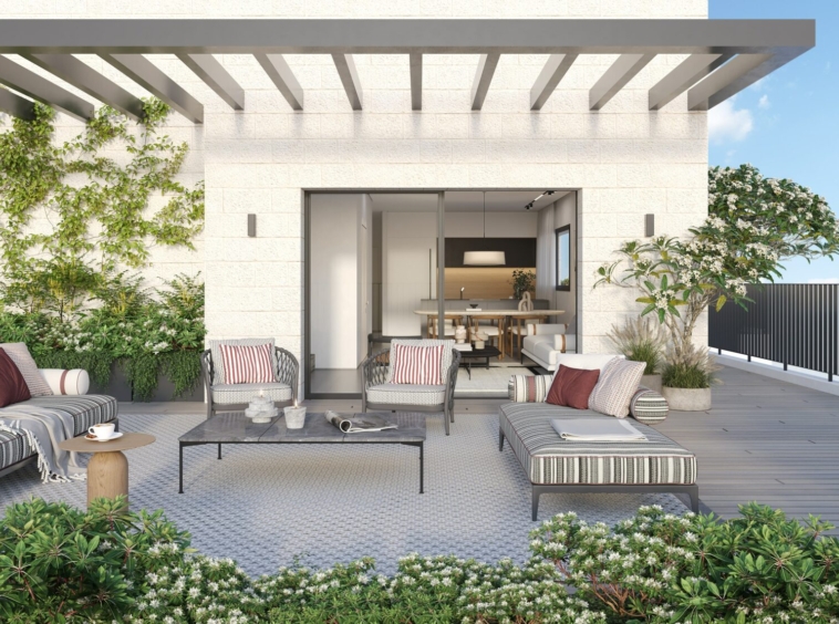 Garden apartments in Arnona Hills new development