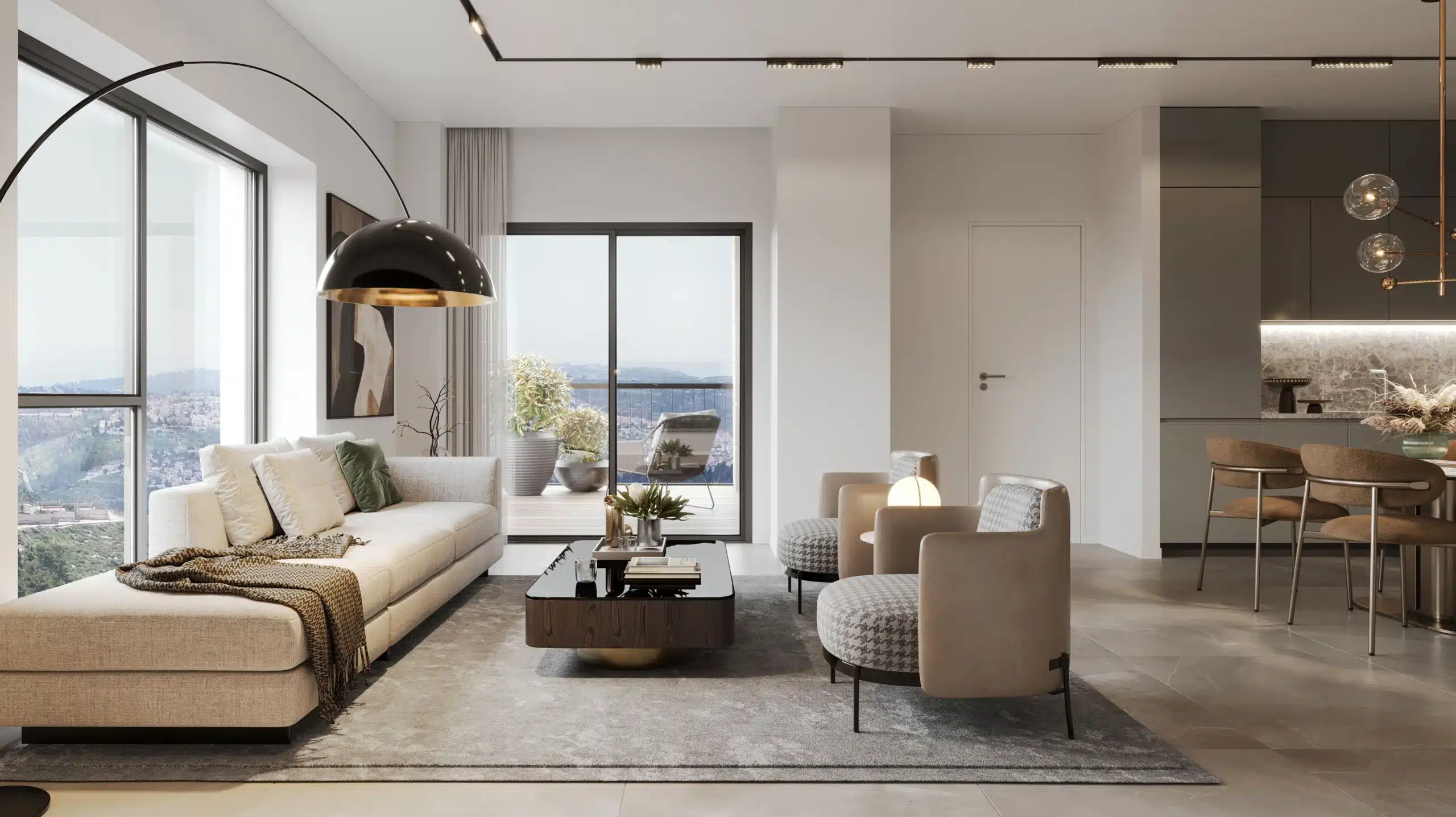 Elegant interior of a new luxury project apartment in Jerusalem